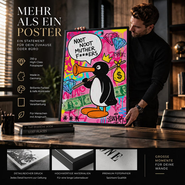 Noot Noot Poster – Pinguin Graffiti Pop Art Kunstdruck