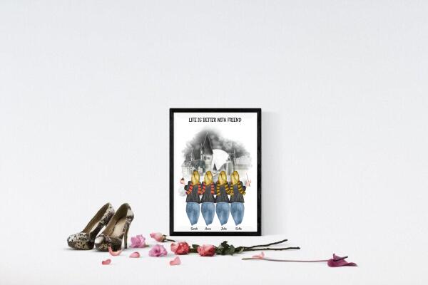 Four Girlfriends Memory Poster