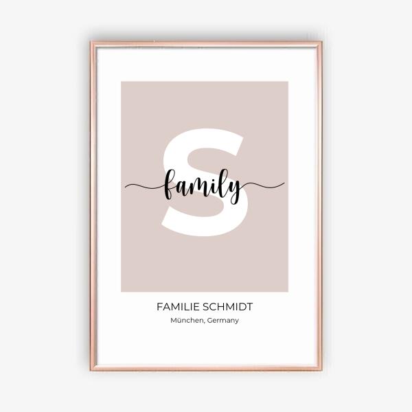 Buchstabe Familie Name - personalisiertes Poster