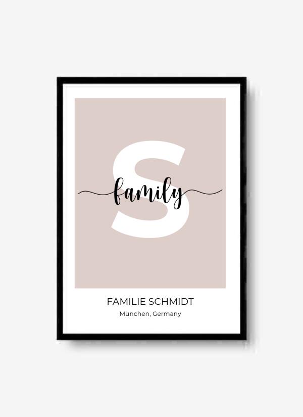 Buchstabe Familie Name - personalisiertes Poster