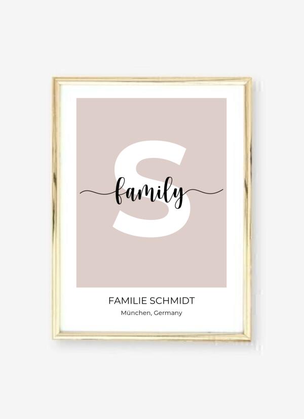 Buchstabe Familie Name - personalisiertes Poster