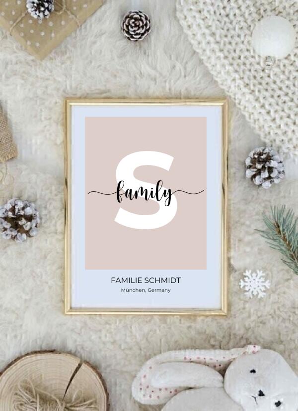 Buchstabe Familie Name - personalisiertes Poster