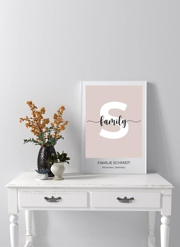 Buchstabe Familie Name - personalisiertes Poster