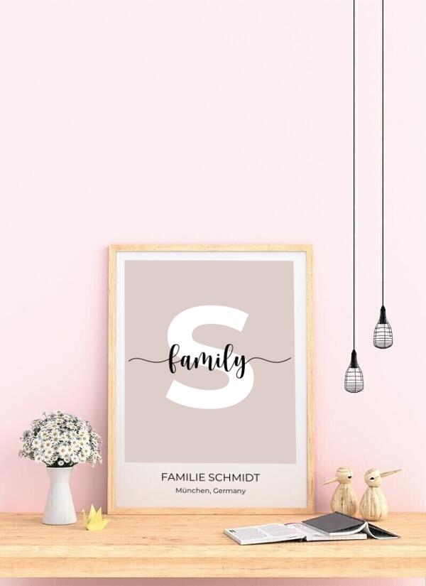 Buchstabe Familie Name - personalisiertes Poster