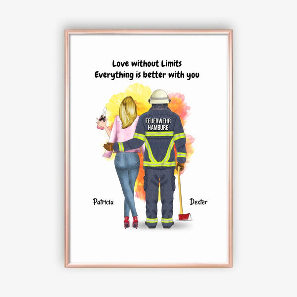 Feuerwehrpaar Personalisiertes Poster