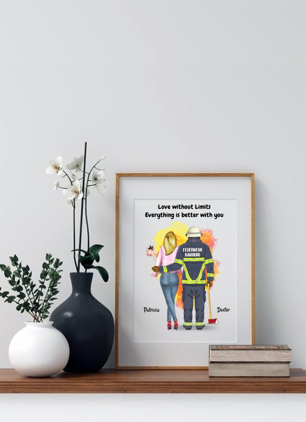 Feuerwehrpaar Personalisiertes Poster