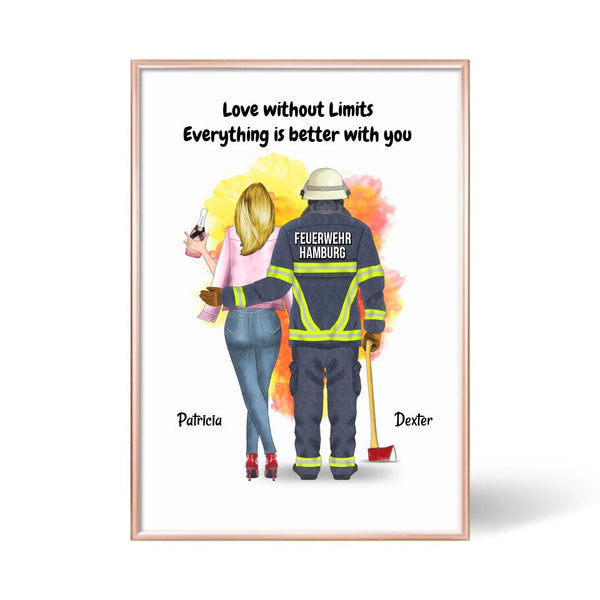 Feuerwehrpaar Personalisiertes Poster