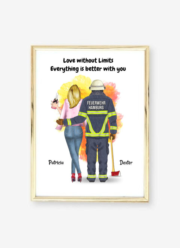 Feuerwehrpaar Personalisiertes Poster