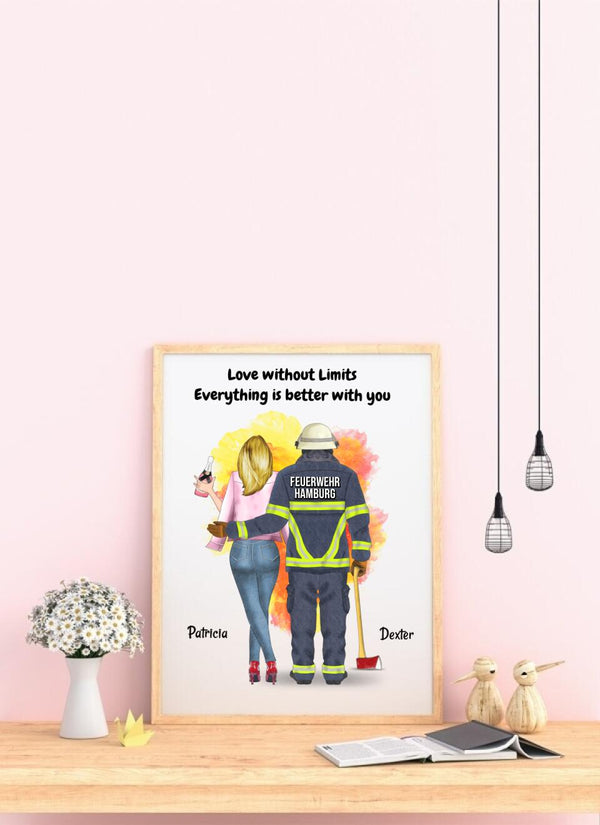 Feuerwehrpaar Personalisiertes Poster