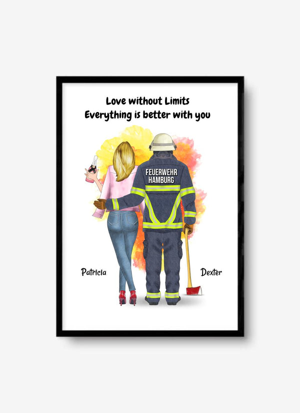 Feuerwehrpaar Personalisiertes Poster