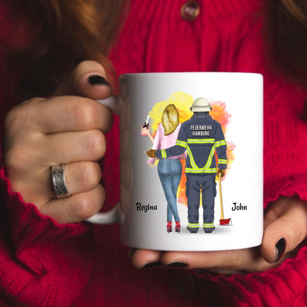 Feuerwehrpaar   - personallisierte Tasse