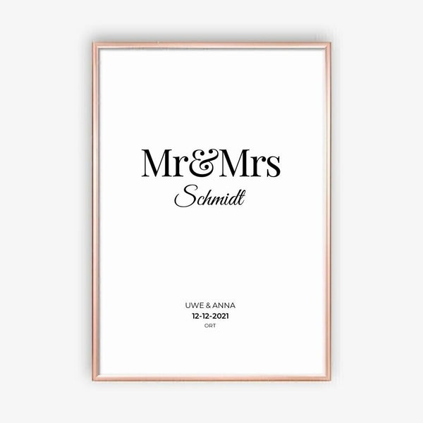 Mr & Mrs - personalisiertes Poster