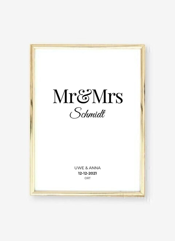 Mr & Mrs - personalisiertes Poster