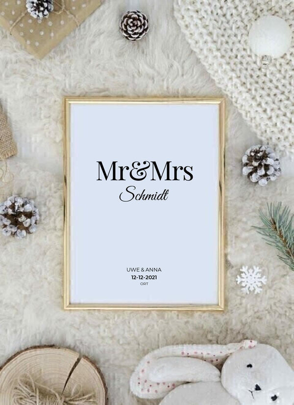 Mr & Mrs - personalisiertes Poster