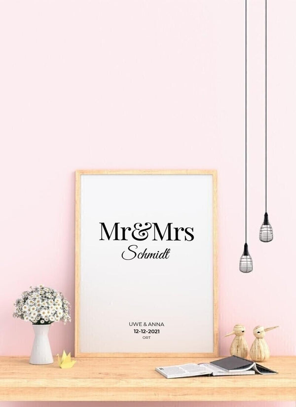 Mr & Mrs - personalisiertes Poster