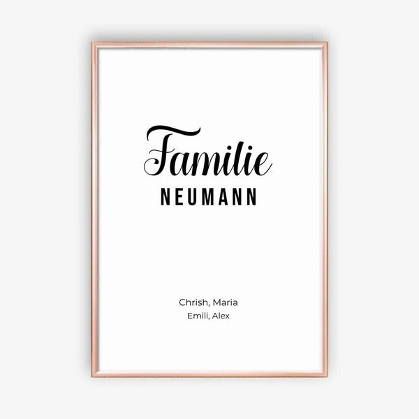 Familie - personalisiertes Poster