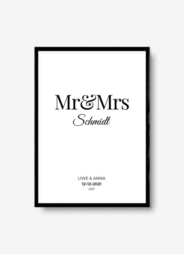 Mr & Mrs - personalisiertes Poster