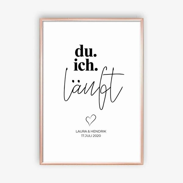 Du ich Läuft - personalisiertes Poster