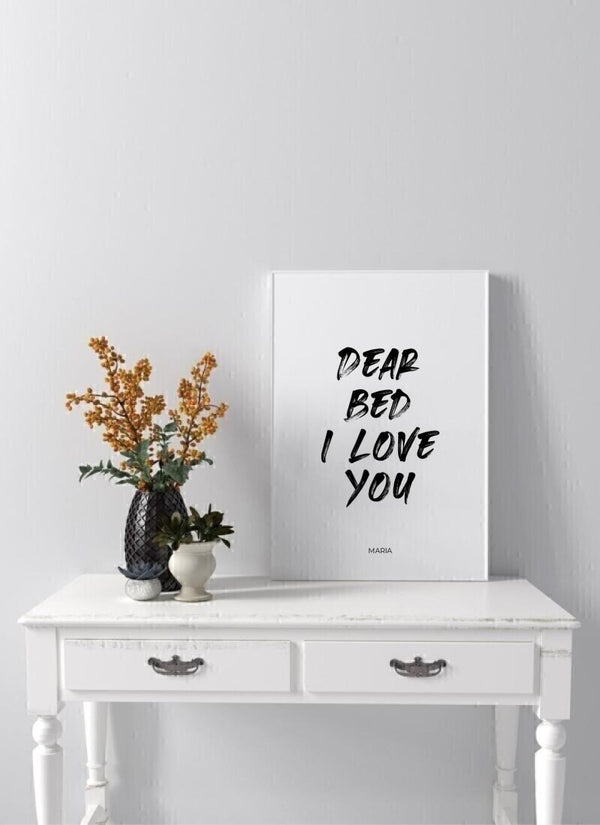 Dear Bed I Love You - personalisiertes Poster