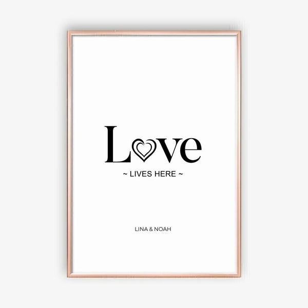 Love Lives Here - personalisiertes Poster