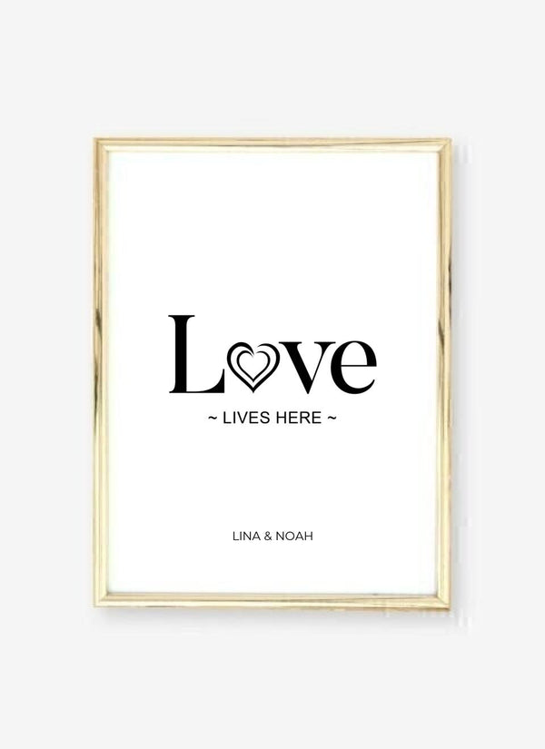 Love Lives Here - personalisiertes Poster