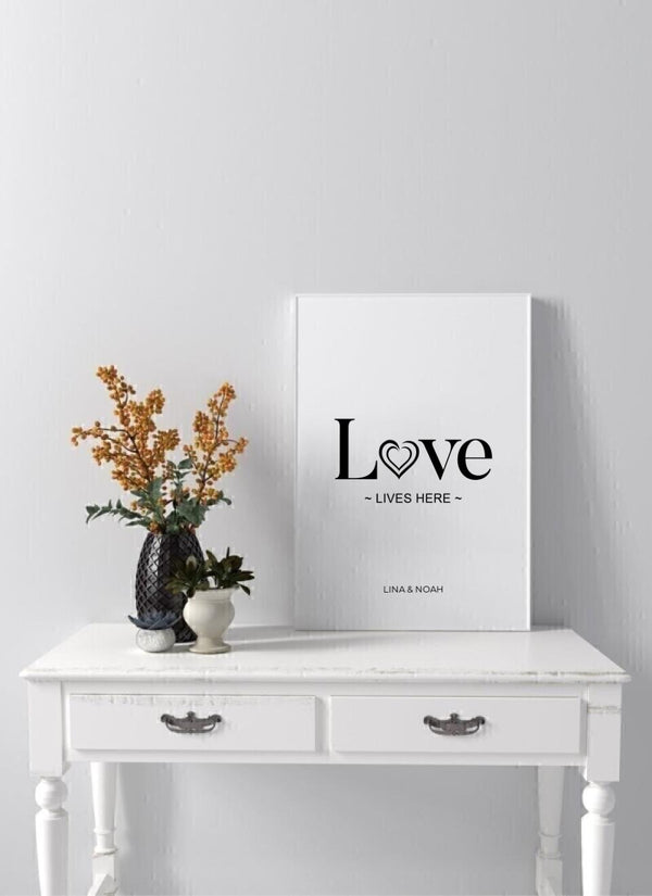 Love Lives Here - personalisiertes Poster