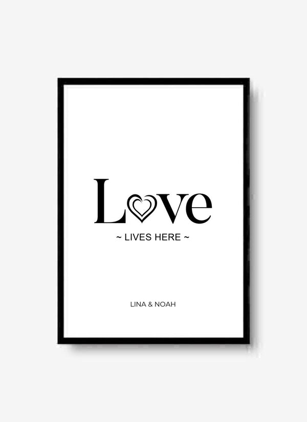 Love Lives Here - personalisiertes Poster