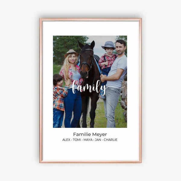 Familienfoto - personalisiertes Poster Personalisiert mit Namen