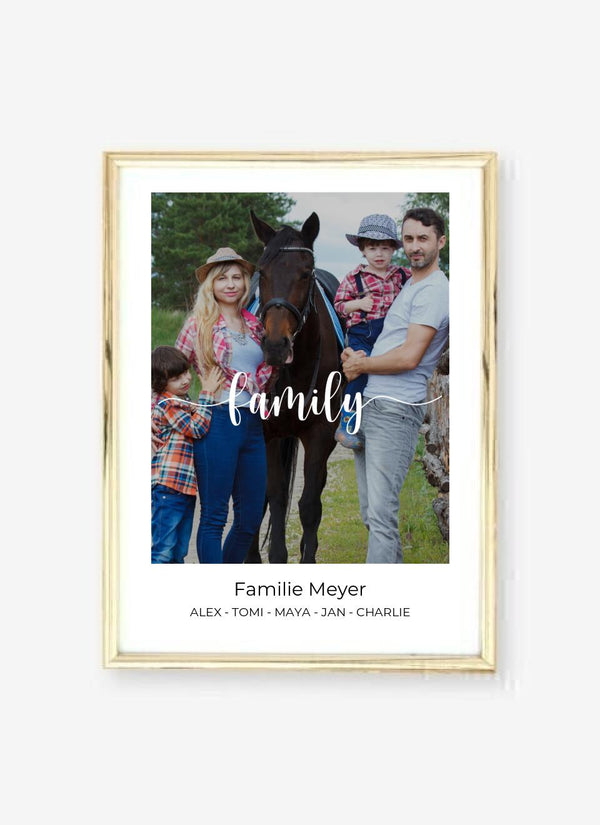 Familienfoto - personalisiertes Poster Personalisiert mit Namen