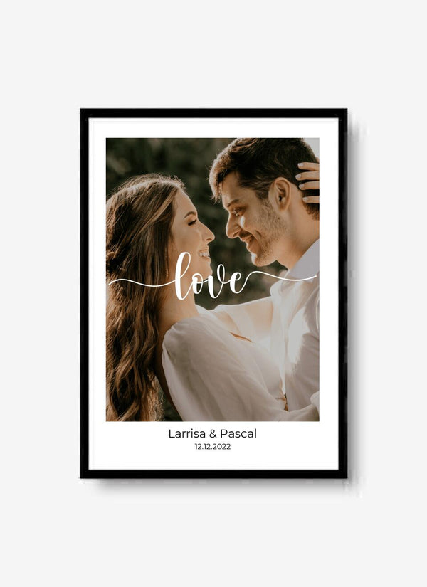 Liebe Foto - personalisiertes Poster Personalisiert mit Namen