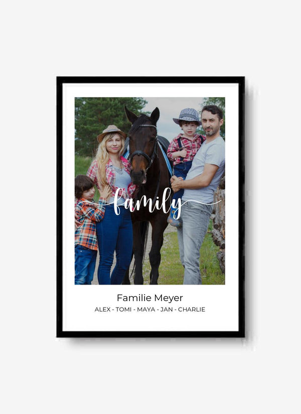 Familienfoto - personalisiertes Poster Personalisiert mit Namen