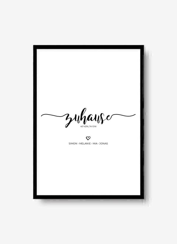 Zuhause Kalligraphie Poster