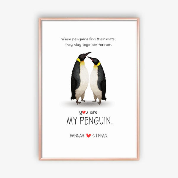 Pinguin-Paar - Personalisiertes Poster