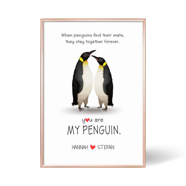 Pinguin-Paar - Personalisiertes Poster