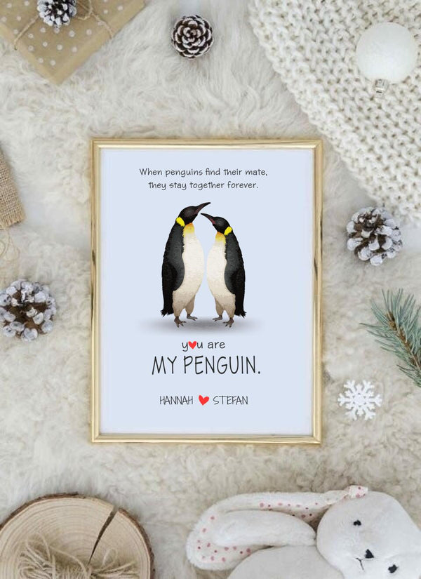 Pinguin-Paar - Personalisiertes Poster