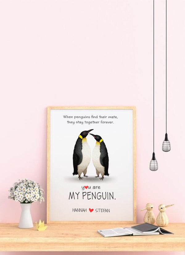 Pinguin-Paar - Personalisiertes Poster