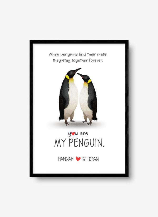 Pinguin-Paar - Personalisiertes Poster