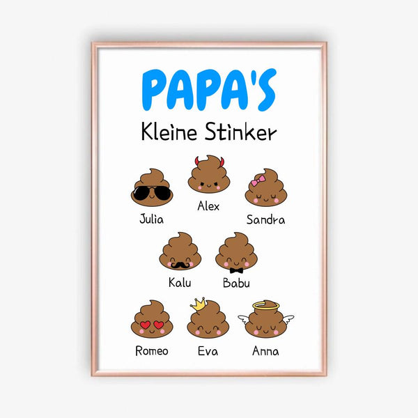 Papas kleine Stinker Clipart Poster bis zu 8 Namen Personalisiert mit Namen