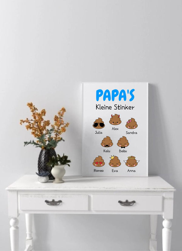 Papas kleine Stinker Clipart Poster bis zu 8 Namen Personalisiert mit Namen