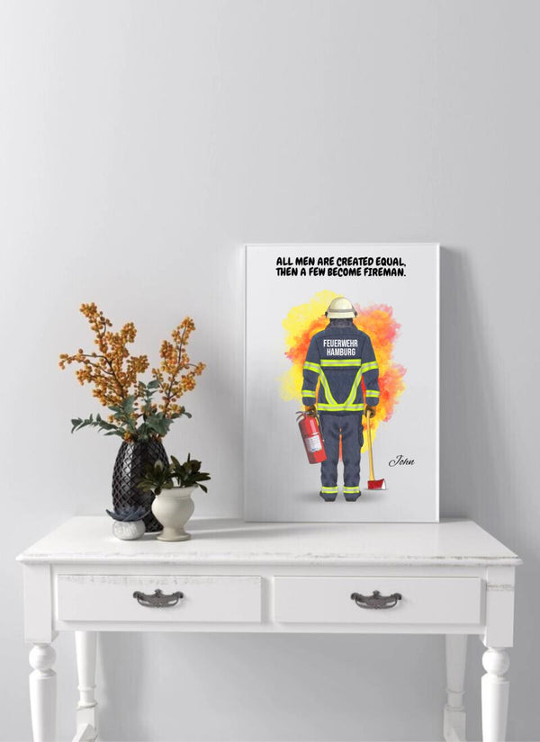 Feuerwehrmann Clipart Poster Personalisiert mit Namen