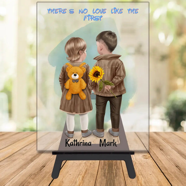 Erste Liebe, Geschwister, Kindergarten – Personalisiertes Acrylglas