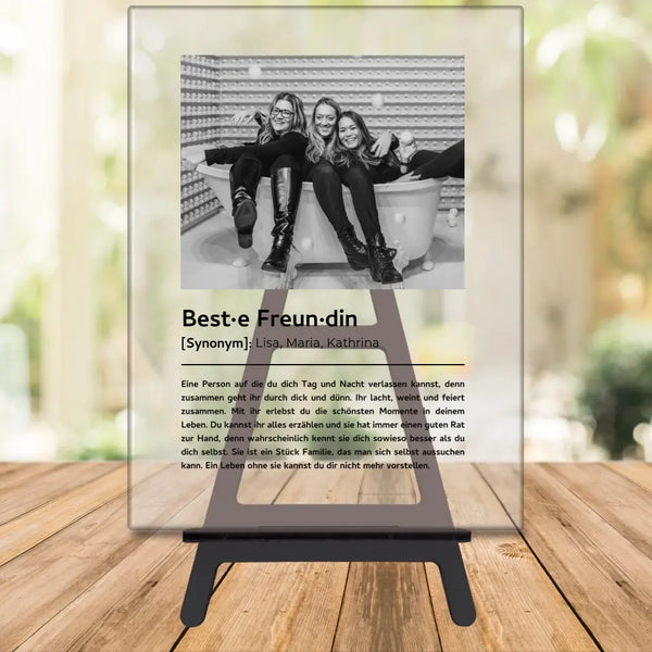 Beste Freundin - personalisiertes Acrylglas