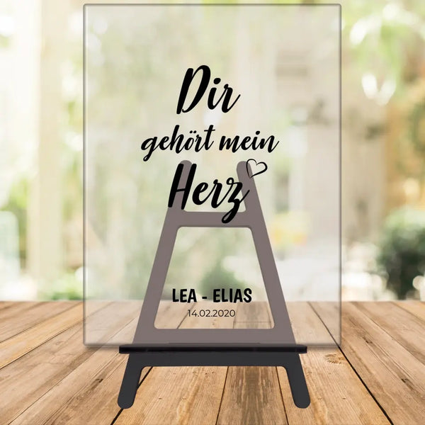 Dir Gehört Mein Herz - personalisiertes Acrylglas