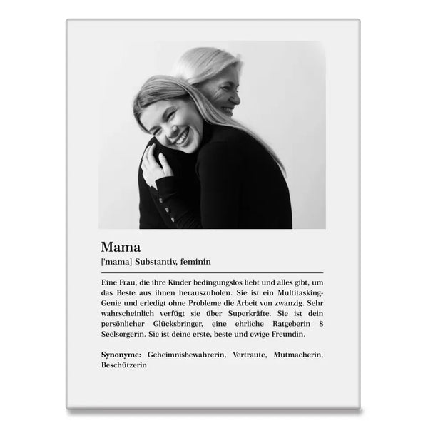 Mama-Definition mit Foto - Personalisiertes Acrylglas