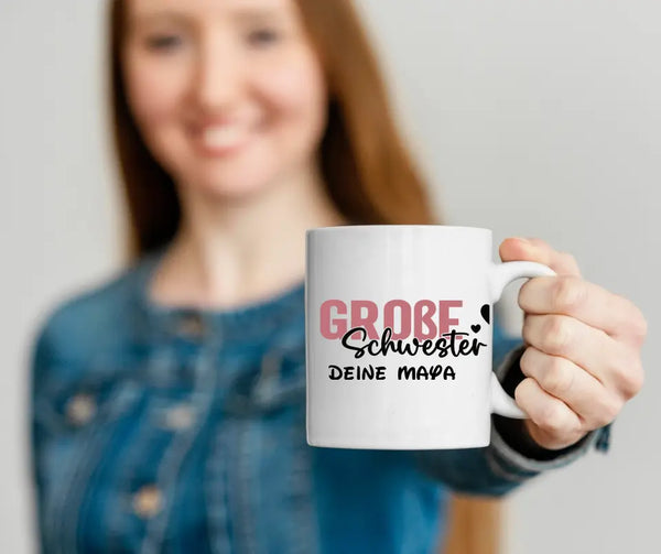 Personalisierte Spruch Tasse Große Schwester mit Namen