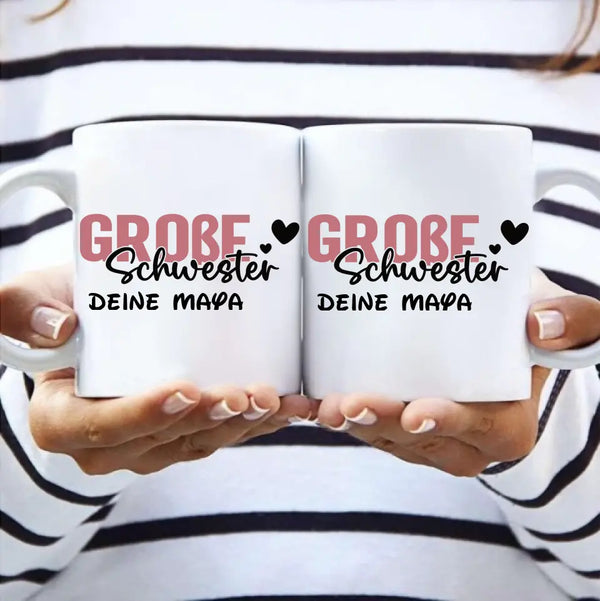 Personalisierte Spruch Tasse Große Schwester mit Namen