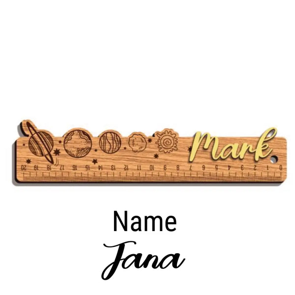 Holz Lineal 20cm Personalisiert mit Namen