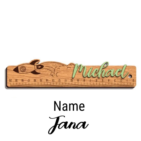 Holz Lineal 20cm Personalisiert mit Namen