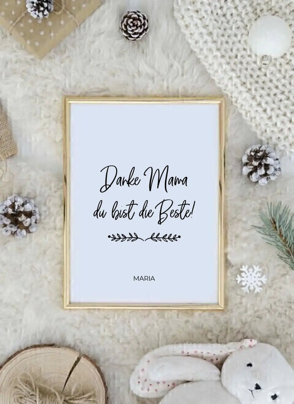 Danke Mama du bist die Beste! - personalisiertes Poster