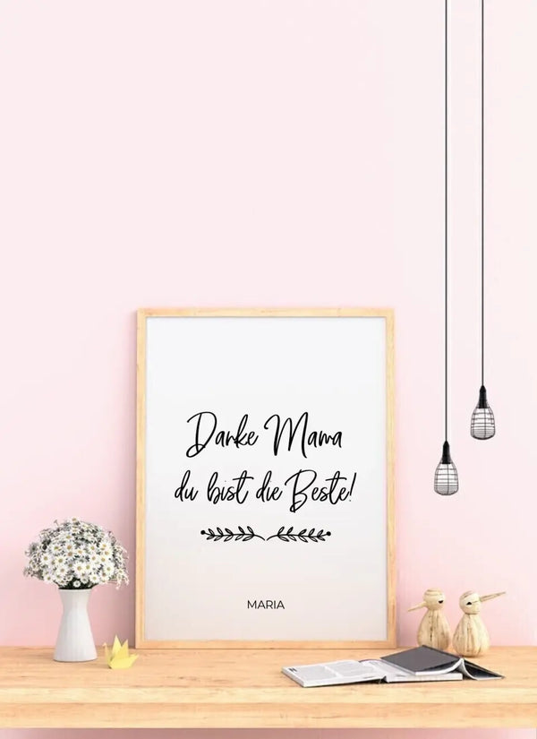 Danke Mama du bist die Beste! - personalisiertes Poster